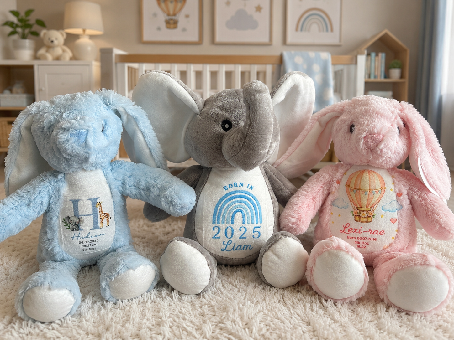 Personalised Teddy Bear Baby Birth Details Name Newborn Keepsake Gift