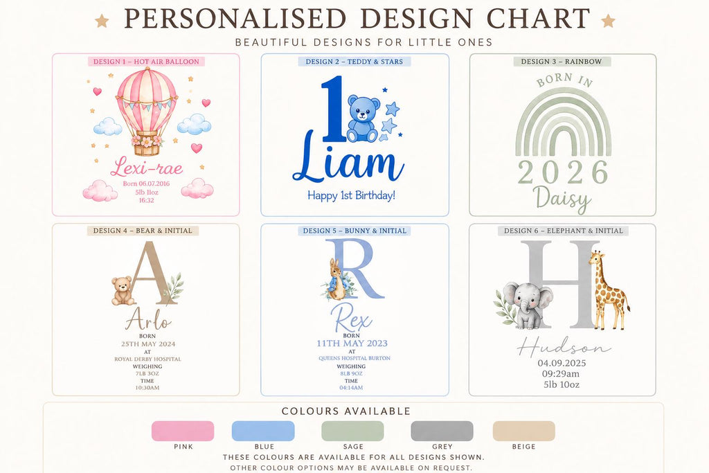 Personalised Teddy Bear Baby Birth Details Name Newborn Keepsake Gift