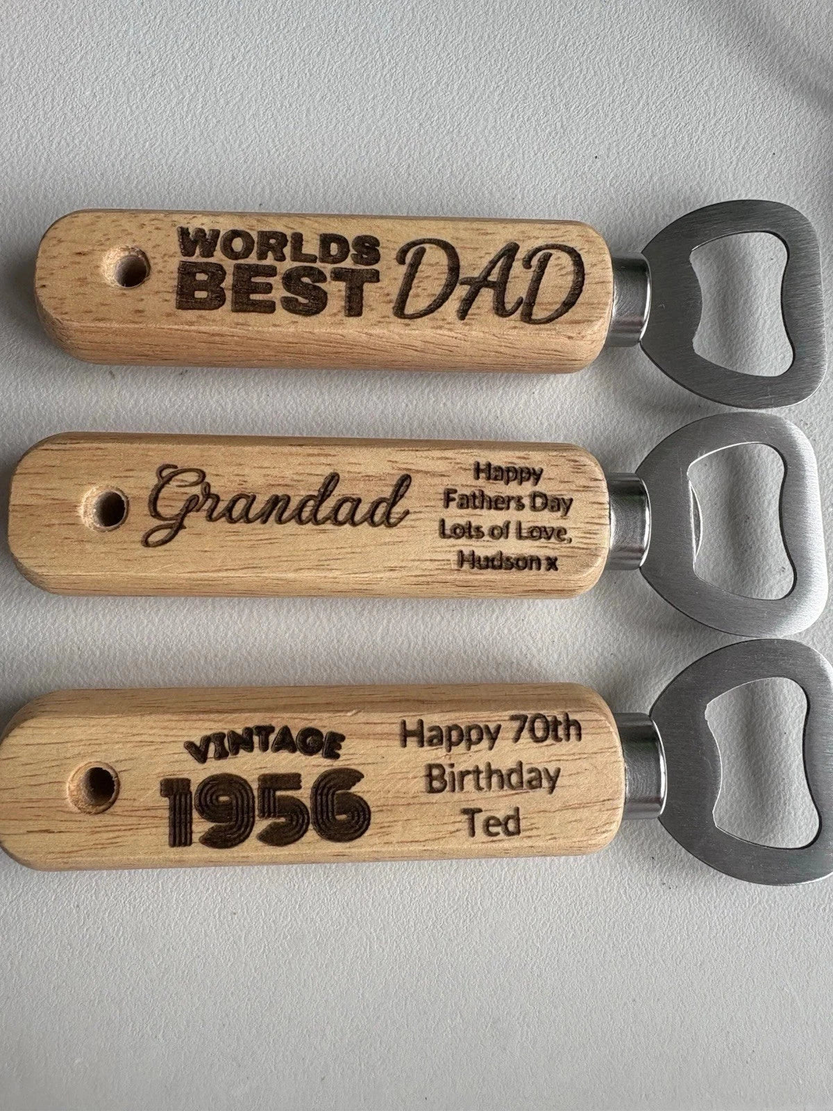 Personalised Wooden Bottle Opener Engraved Gift for All Any Occasion