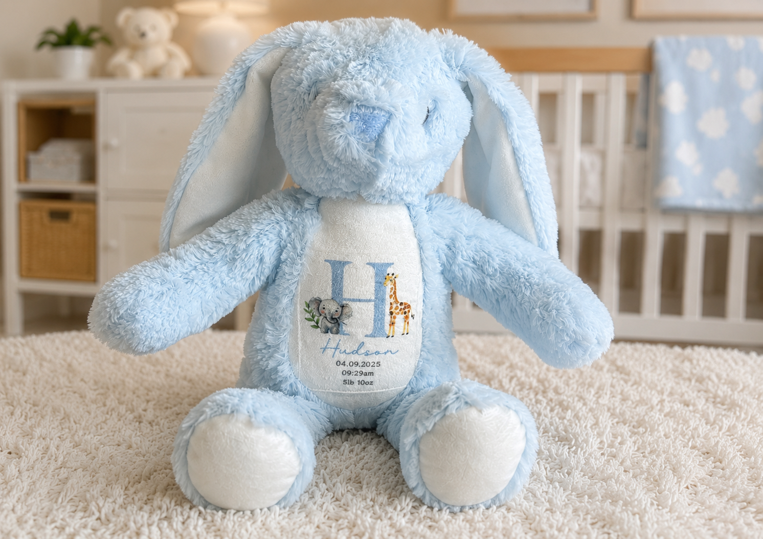 Personalised Teddy Bear Baby Birth Details Name Newborn Keepsake Gift