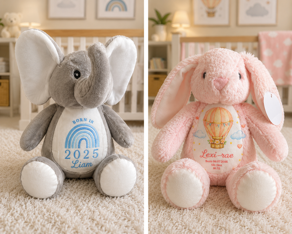 Personalised Teddy Bear Baby Birth Details Name Newborn Keepsake Gift