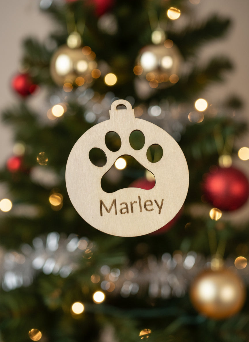 Personlised Wooden Christmas Bauble