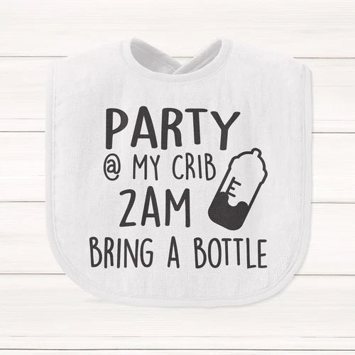 Party @ my Crib XL Baby Bib