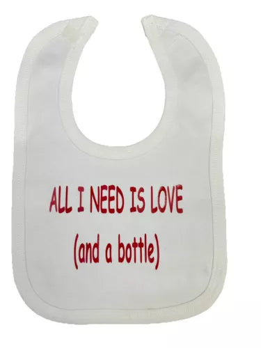All i need is love XL Baby bib